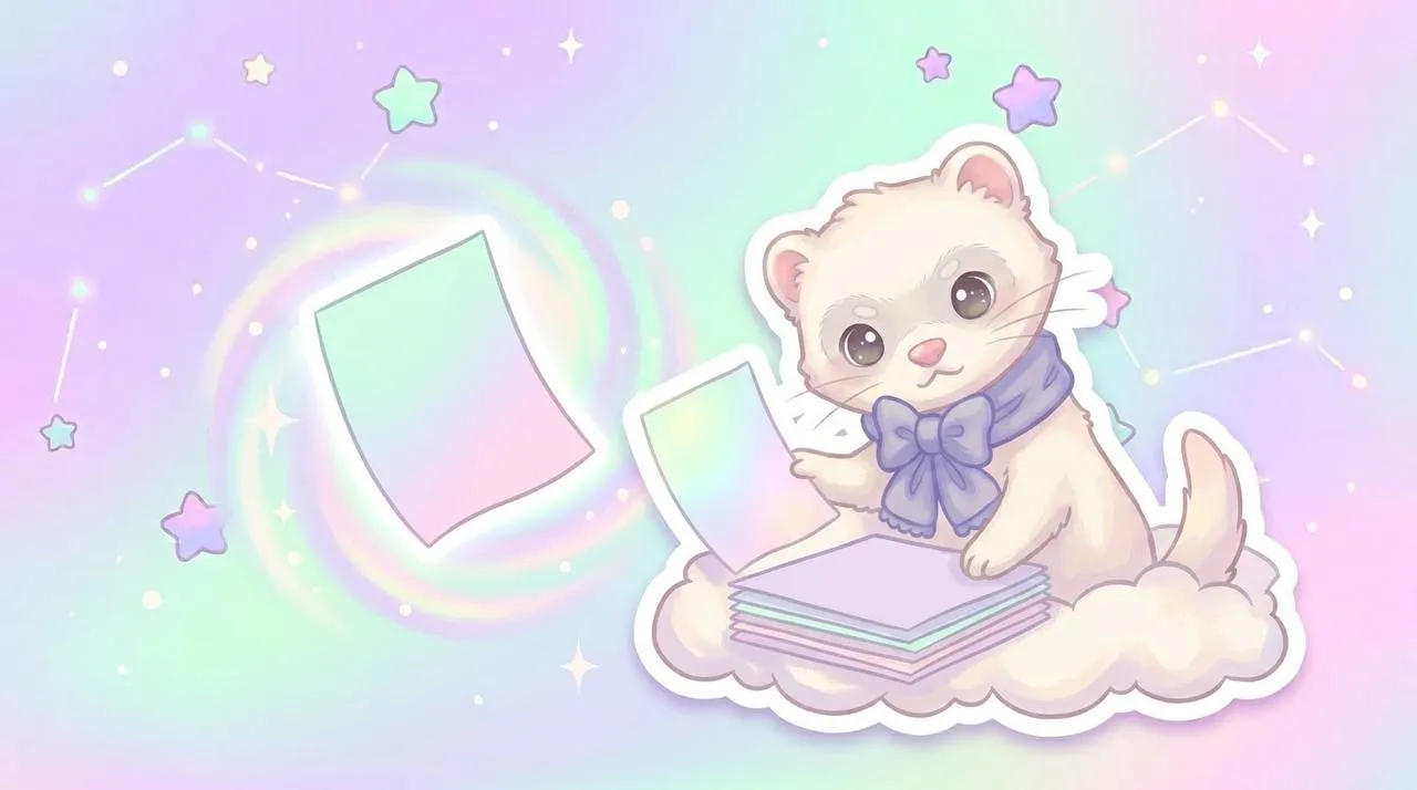 PDFerret mascot: a white ferret ready to work